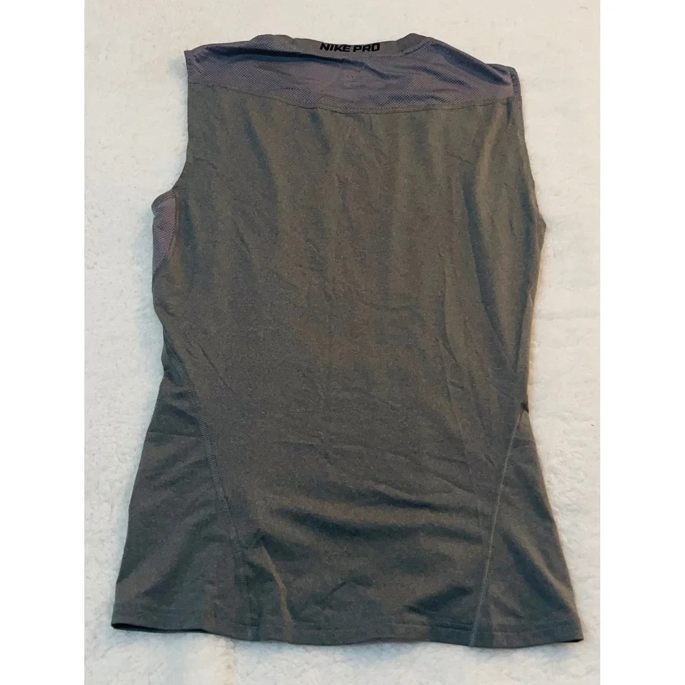 Nike Pro Dri-FIT Mens Sleeveless Training Top Gray Heather Mesh Small
